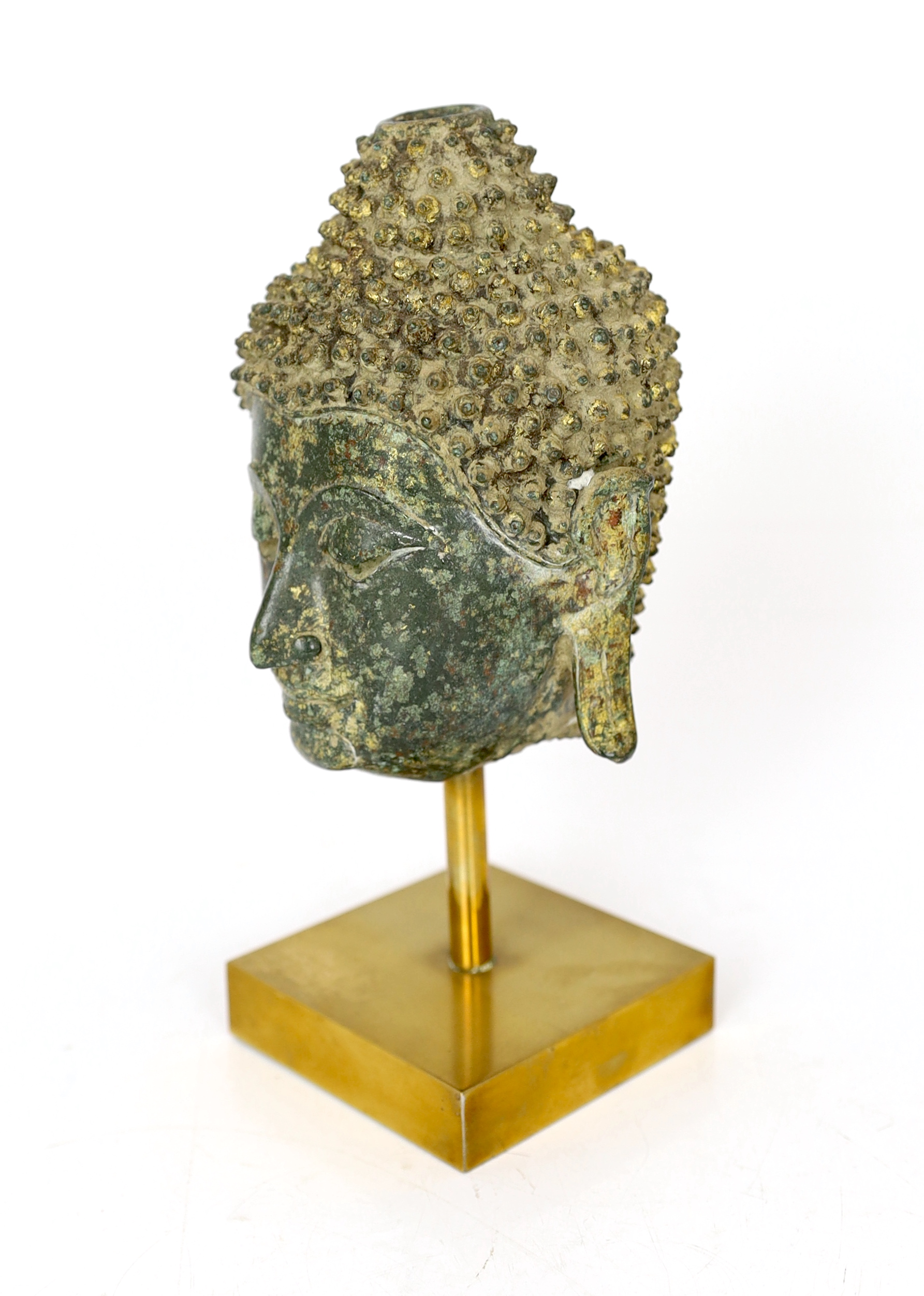 A bronze head of Buddha, Northern Thailand, 14th century